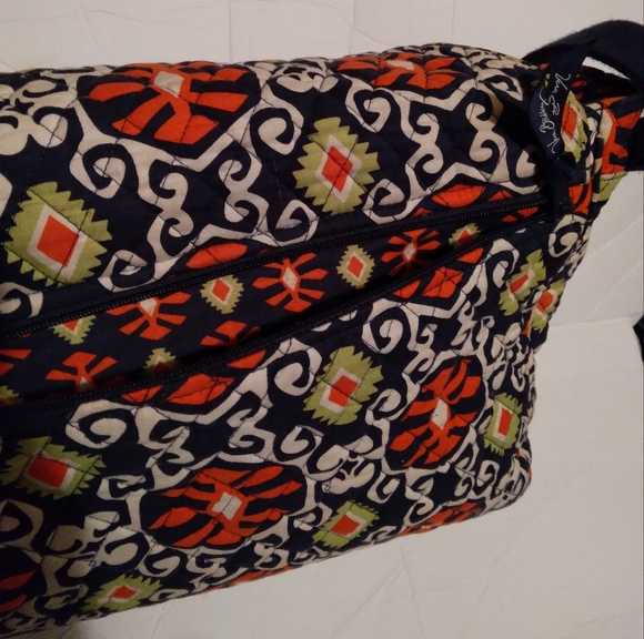 Vera Bradley large Paisley Quilted Briefcase Laptop Messenger Bag Work Office - Picture 6 of 9